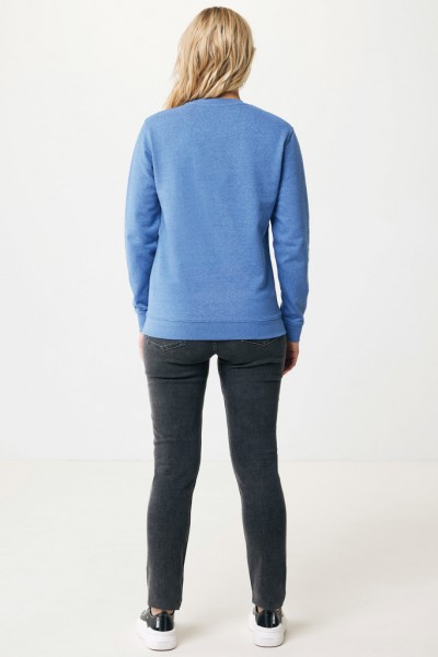 IQONIQ Denali ungefärbt. Rundhals-Sweater aus recycelter BW, heather blue XXXL