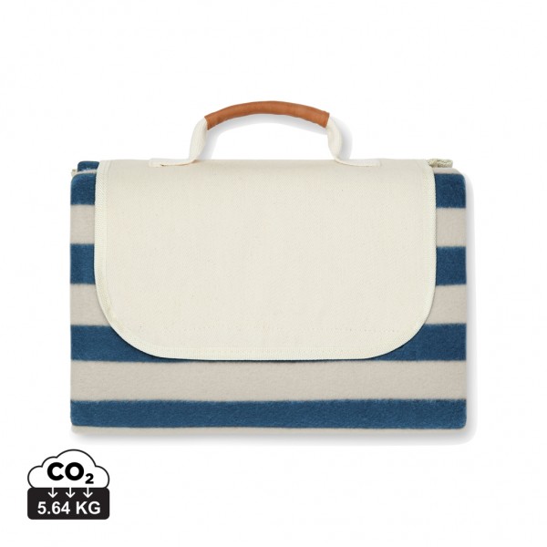 VINGA Alba GRS rPET Picknickdecke, navy blau