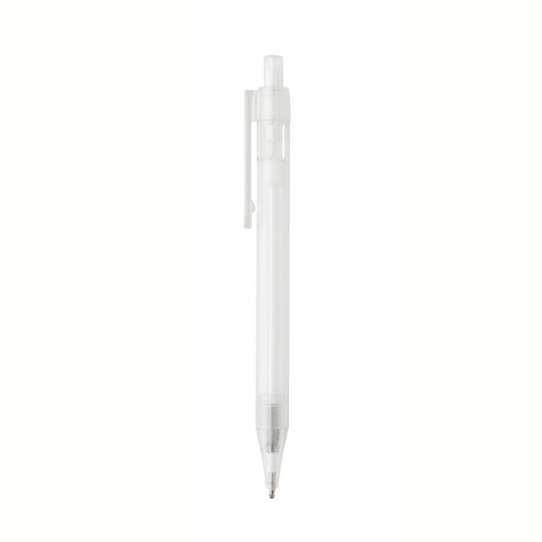 GRS rPET X8 transparenter Stift, weiß