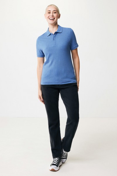 IQONIQ Yosemite Piqué-Poloshirt aus recycelter Baumwolle, heather blue XXL