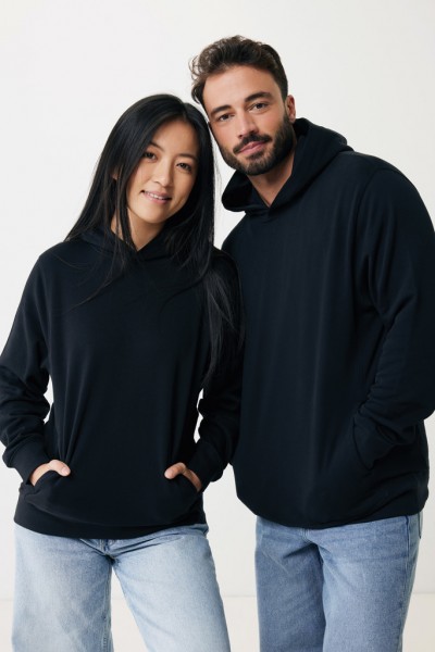 IQONIQ Yengo Hoodie mit Seitentaschen aus rec. Baumwolle, schwarz XS