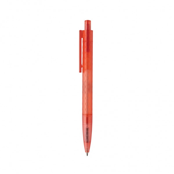 X3 Frosted-Pen aus GRS recyceltem PC, rot