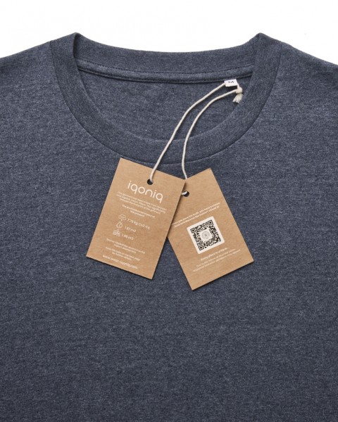 IQONIQ Manuel ungefärbtes T-Shirt aus recycelter Baumwolle, heather navy XXS