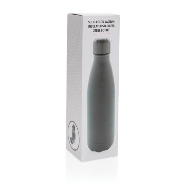 Einfarbige Vakuumisolierte Stainless Steel Flasche, grau