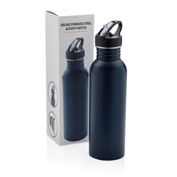 Deluxe Sportflasche aus Edelstahl, navy blau