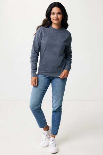 IQONIQ Denali ungefärbt. Rundhals-Sweater aus recycelter BW, heather navy S