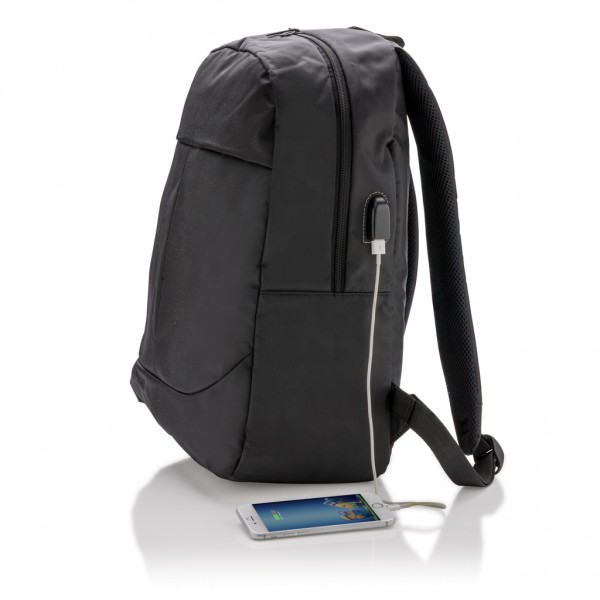 Power USB Laptop-Rucksack, schwarz