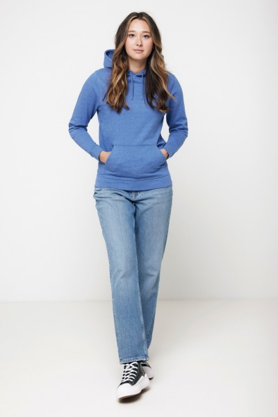 IQONIQ Torres ungefärbter Hoodie aus recycelter Baumwolle, heather blue XXL