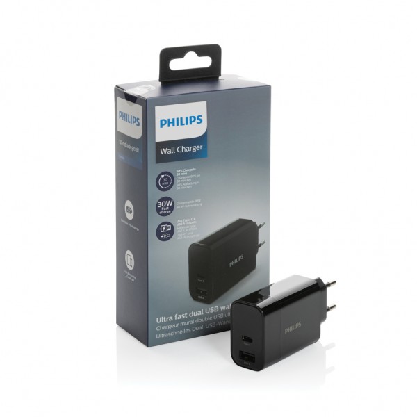 Philips Ultra Fast PD Wall-Charger, schwarz