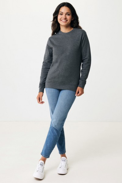 IQONIQ Denali ungefärbt. Rundhals-Sweater aus recycelter BW, heather anthracite XS