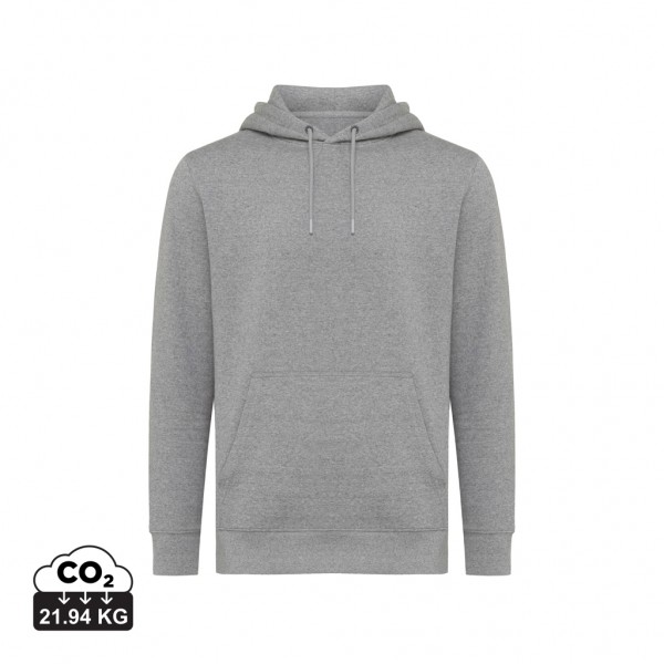 IQONIQ Rila Lightweight Hoodie aus recycelter Baumwolle, light heather anthracite XS