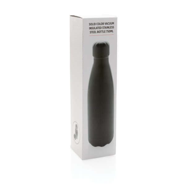 Solid Color Vakuum Stainless-Steel Flasche 750ml, schwarz
