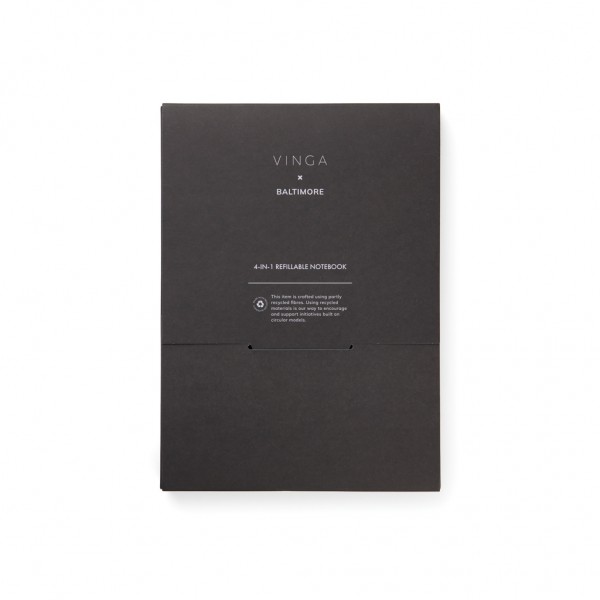 VINGA Baltimore RCS 4-in-1 nachfüllbares Notizbuch, navy blau