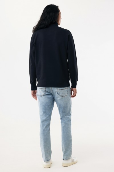 IQONIQ Elgon Quarter-Zip-Sweater aus rec. Baumwolle, schwarz XXS