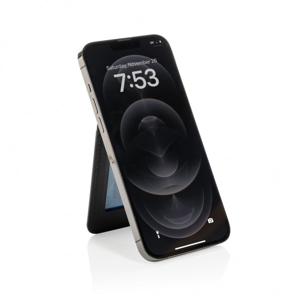 Magstand magnetische Handytasche mit Ständer aus RCS rec. PU, schwarz