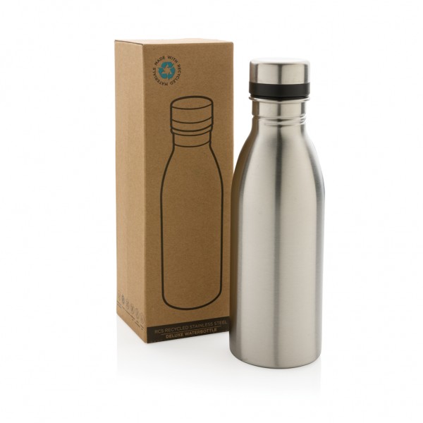 Deluxe Wasserflasche aus RCS recyceltem Stainless-Steel, silber