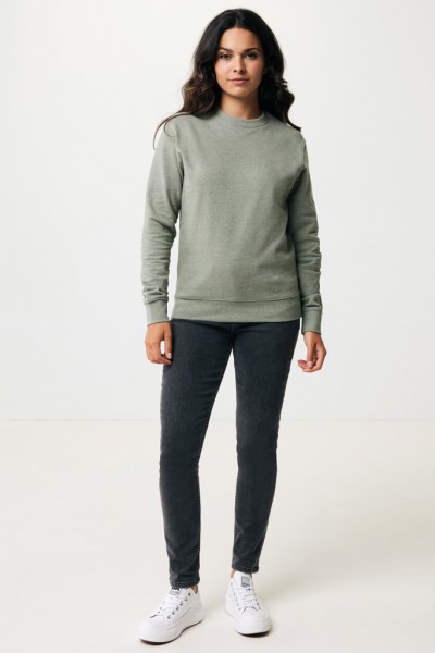 IQONIQ Denali ungefärbt. Rundhals-Sweater aus recycelter BW, heather green XXS