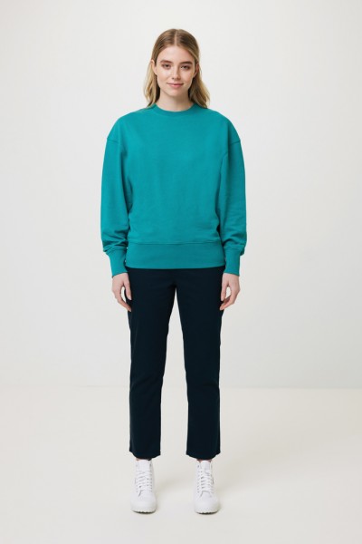 IQONIQ Kruger Relax-Rundhals-Sweater aus recycelt. Baumwolle, verdigris XXXL