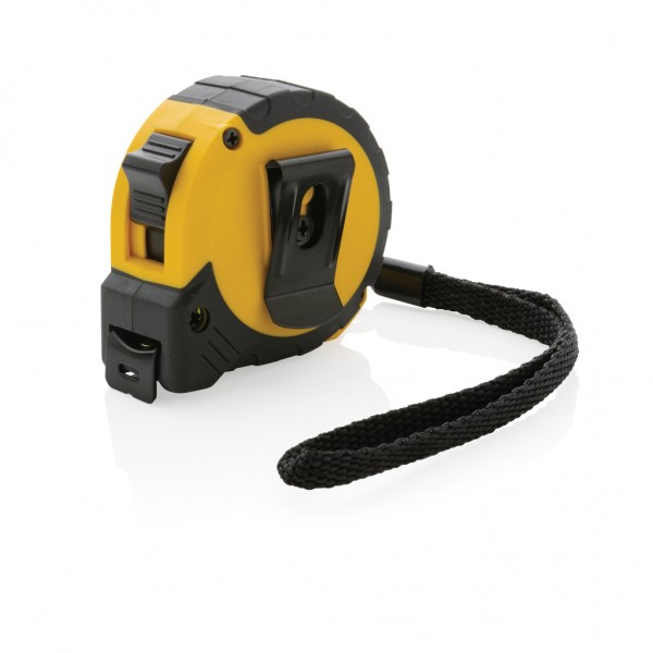 3m/16mm Maßband mit Stop-Taste aus RCS recycelt. Kunststoff, gelb