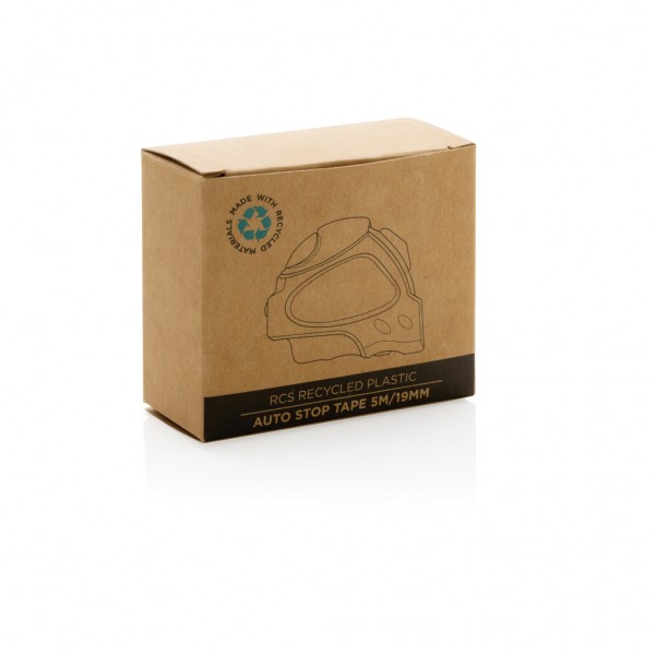 Auto-Stop-Maßband aus recyceltem Kunststoff, 5m/19mm, schwarz
