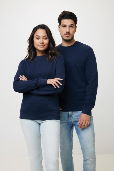 IQONIQ Zion Rundhals-Sweater aus recycelter Baumwolle, navy blau XXS
