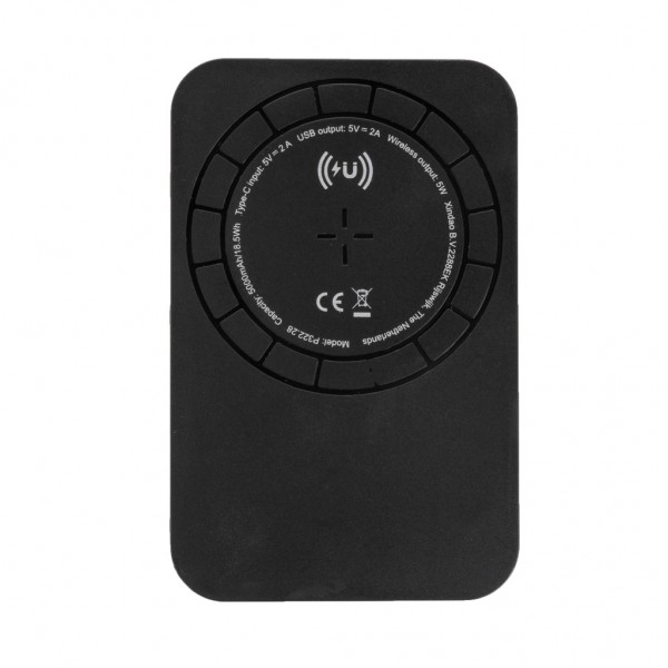 Magnetische 5.000 mAh Wireless Powerbank, schwarz