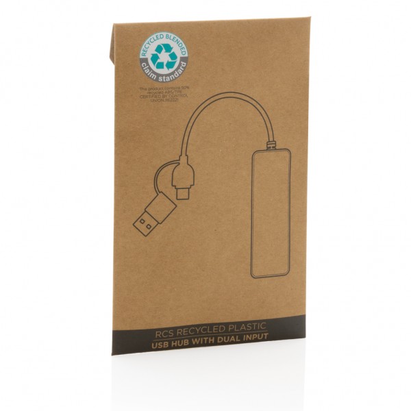RCS recycelter USB-Hub mit Dual-Input, schwarz