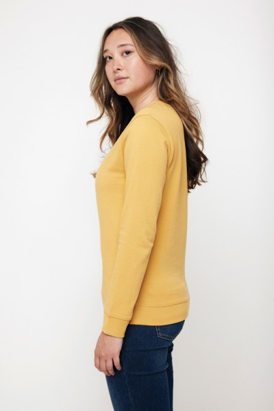 IQONIQ Zion Rundhals-Sweater aus recycelter Baumwolle, ochre yellow XXS