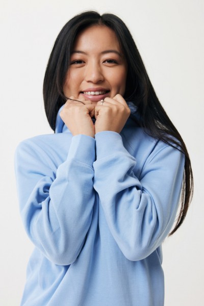 IQONIQ Yengo Hoodie mit Seitentaschen aus rec. Baumwolle, sky blue XS