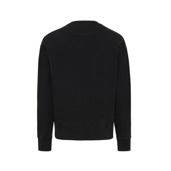 IQONIQ Kruger Relax-Rundhals-Sweater aus recycelt. Baumwolle, schwarz L