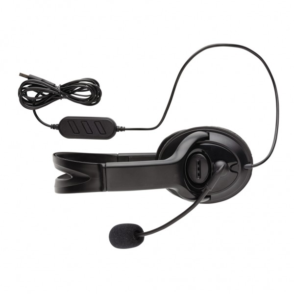 Over-Ear Headset mit Kabel, schwarz