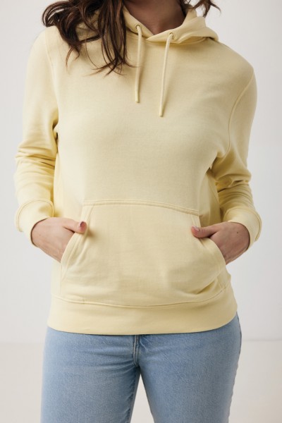 IQONIQ Rila Lightweight Hoodie aus recycelter Baumwolle, cream yellow L
