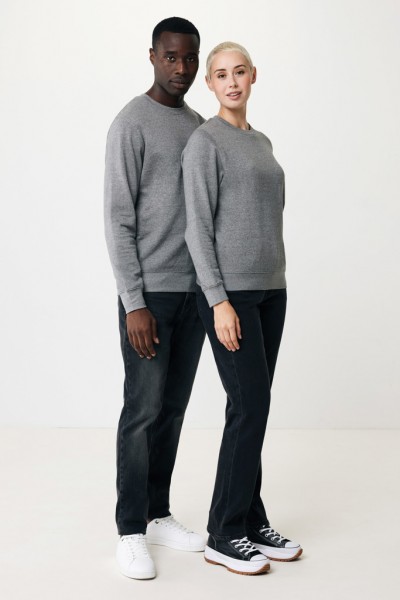 IQONIQ Etosha Lightweight Sweater aus recycelter Baumwolle, light heather anthracite XXL