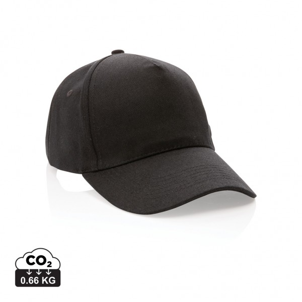 Impact 5 Panel Kappe aus 280gr rCotton mit AWARE™ Tracer, schwarz