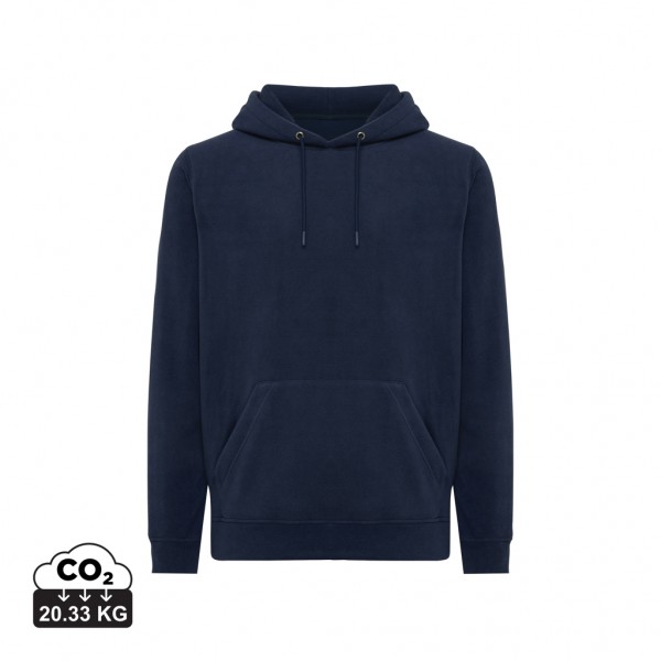IQONIQ Trivor Mikrofleece-Kapuzen-Pulli aus recyc. Polyester, navy blau L