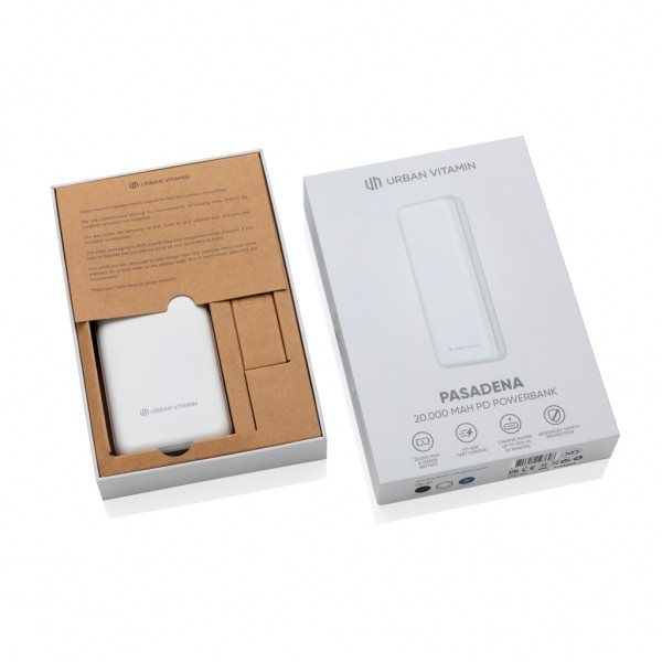 Urban Vitamin Pasadena 20.000mAh 18W PD Powerbank, weiß