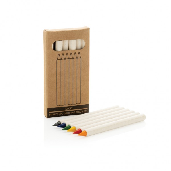 Micki GRS Infinity 6-teiliges Buntstift-Set, weiß