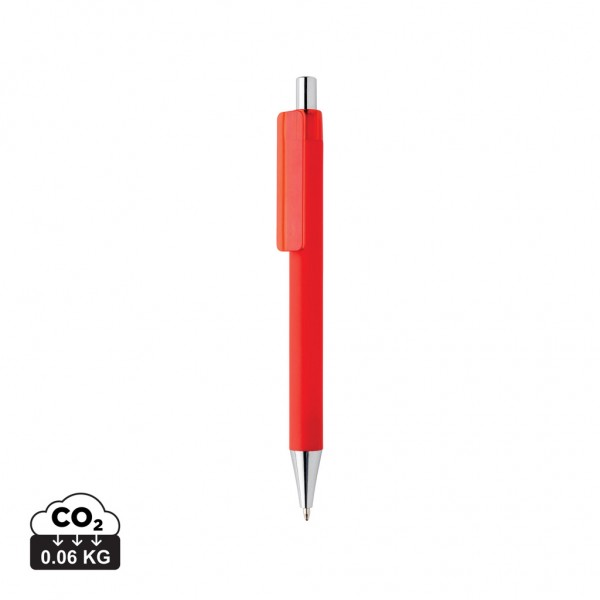X8 Stift mit Smooth-Touch aus RCS recyceltem ABS, rot