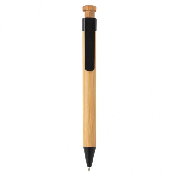 Bambus Stift mit Wheatstraw-Clip, schwarz