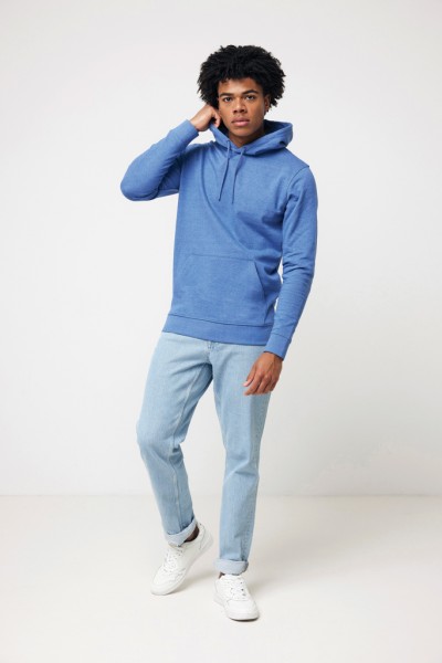 IQONIQ Torres ungefärbter Hoodie aus recycelter Baumwolle, heather blue XXXL