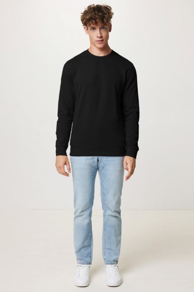IQONIQ Zion Rundhals-Sweater aus recycelter Baumwolle, schwarz XL