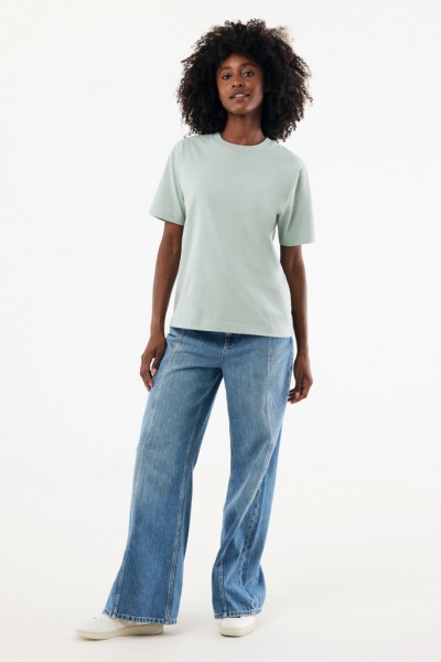 IQONIQ Nikko Heavyweight T-Shirt aus recycelter Baumwolle, Iceberg green S