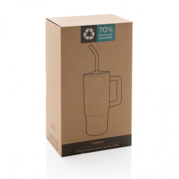 Embrace Deluxe Becher aus RCS recyceltem Edelstahl 900ml, beige