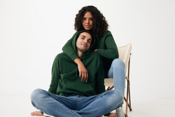 IQONIQ Rila Lightweight Hoodie aus recycelter Baumwolle, forest green XXXL