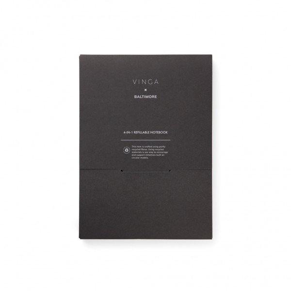 VINGA Baltimore RCS 4-in-1 nachfüllbares Notizbuch, schwarz