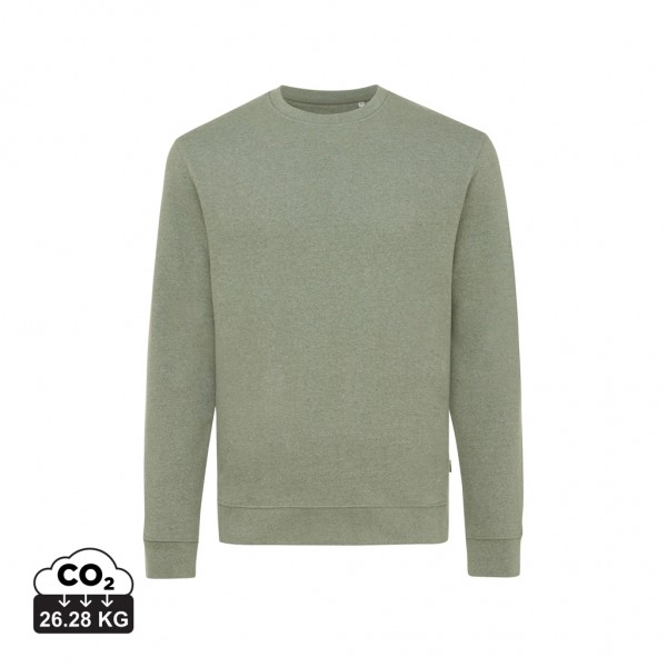 IQONIQ Denali ungefärbt. Rundhals-Sweater aus recycelter BW, heather green XL