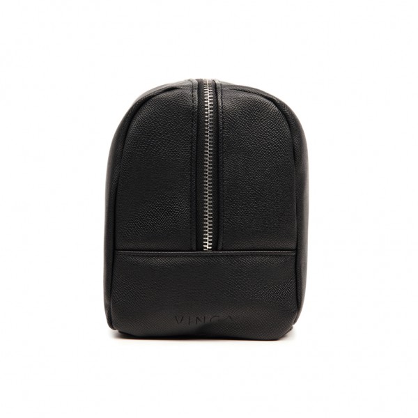 VINGA Bermond Kulturtasche aus RCS recyceltem PU, schwarz