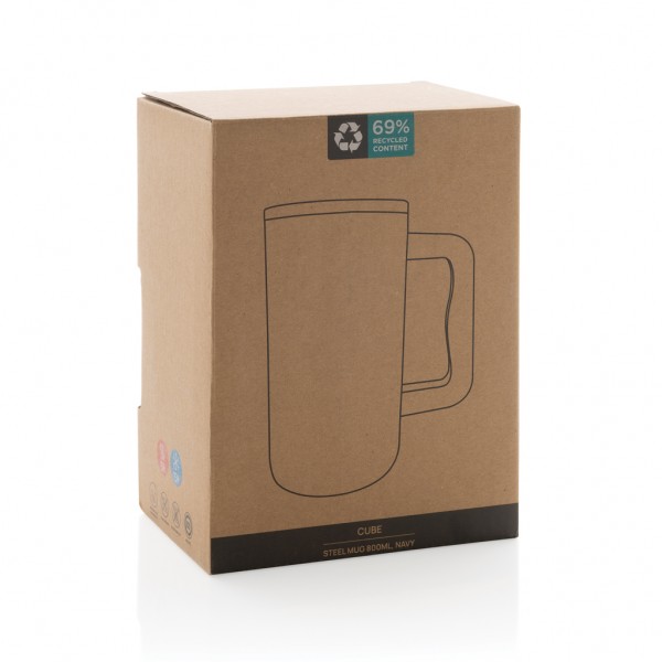Cube Becher aus RCS recyceltem Stahl 800ml, navy blau