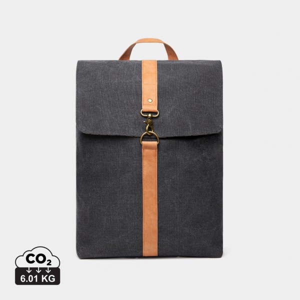 VINGA Bosler Rucksack aus GRS recyceltem Canvas, schwarz