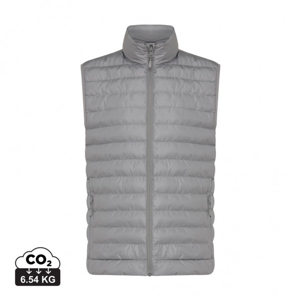 IQONIQ Meru Herren Bodywarmer aus recyceltem Polyester, Silbergrau XXL